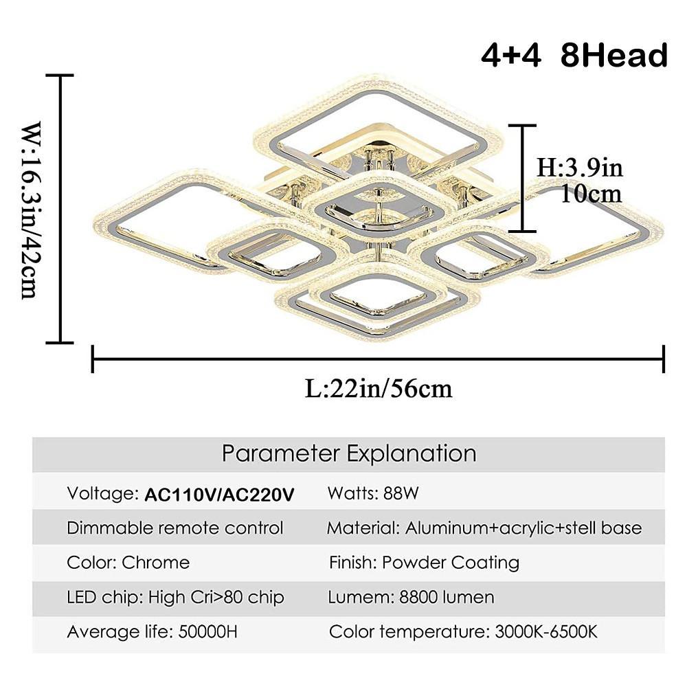 5 Square LED Modern Ceiling Lights Fixture Flush Mount Lighting Ceiling Lamp - Lamp Outdoor