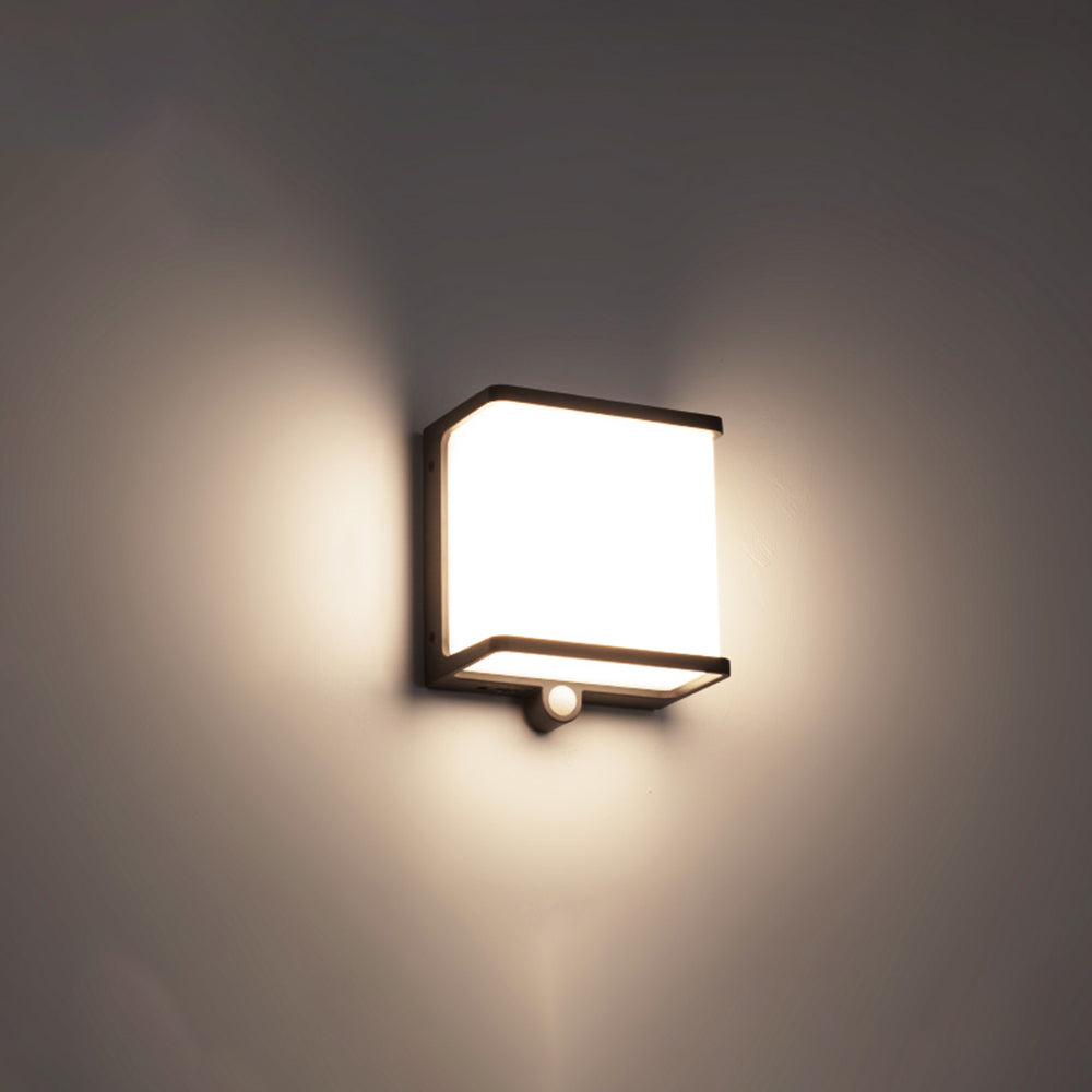 Ray Modern Minimalist Rectangular Acrylic Sensor Solar Outdoor Wall Lamp - Lamp Outdoor