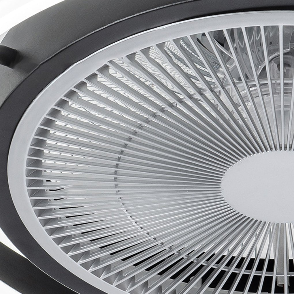 Round Dimming LED Modern Inverter Bladeless Ceiling Fan with Lights - Lamp Outdoor