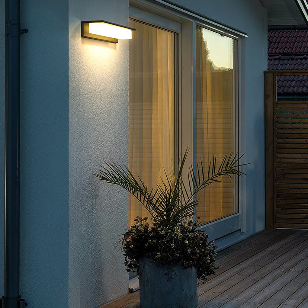 Contemporary Rectangle Weatherproof Stainless Steel Outdoor Wall Light - Lamp Outdoor