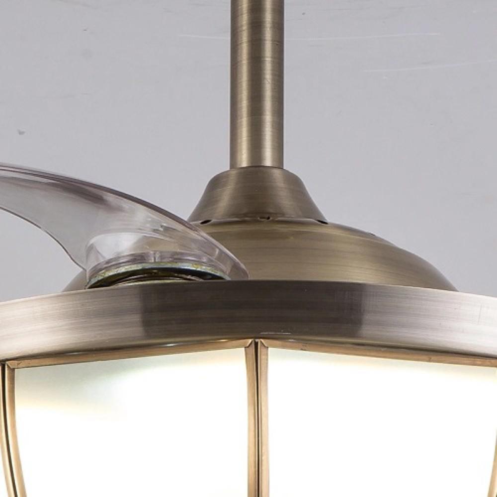 19-In Industrial Retractable Ceiling Fan with Light for Home Office - Lamp Outdoor