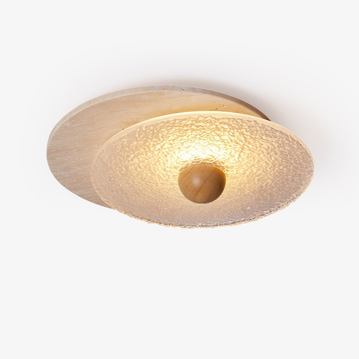 Keth Circular Travertine Ceiling Light / Wall Light