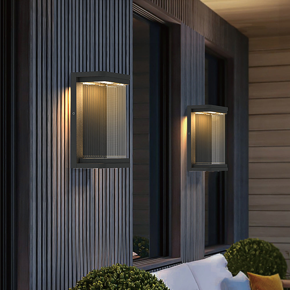 Ray Minimalist Rectangular Glass Outdoor Wall Lamp - Lamp Outdoor
