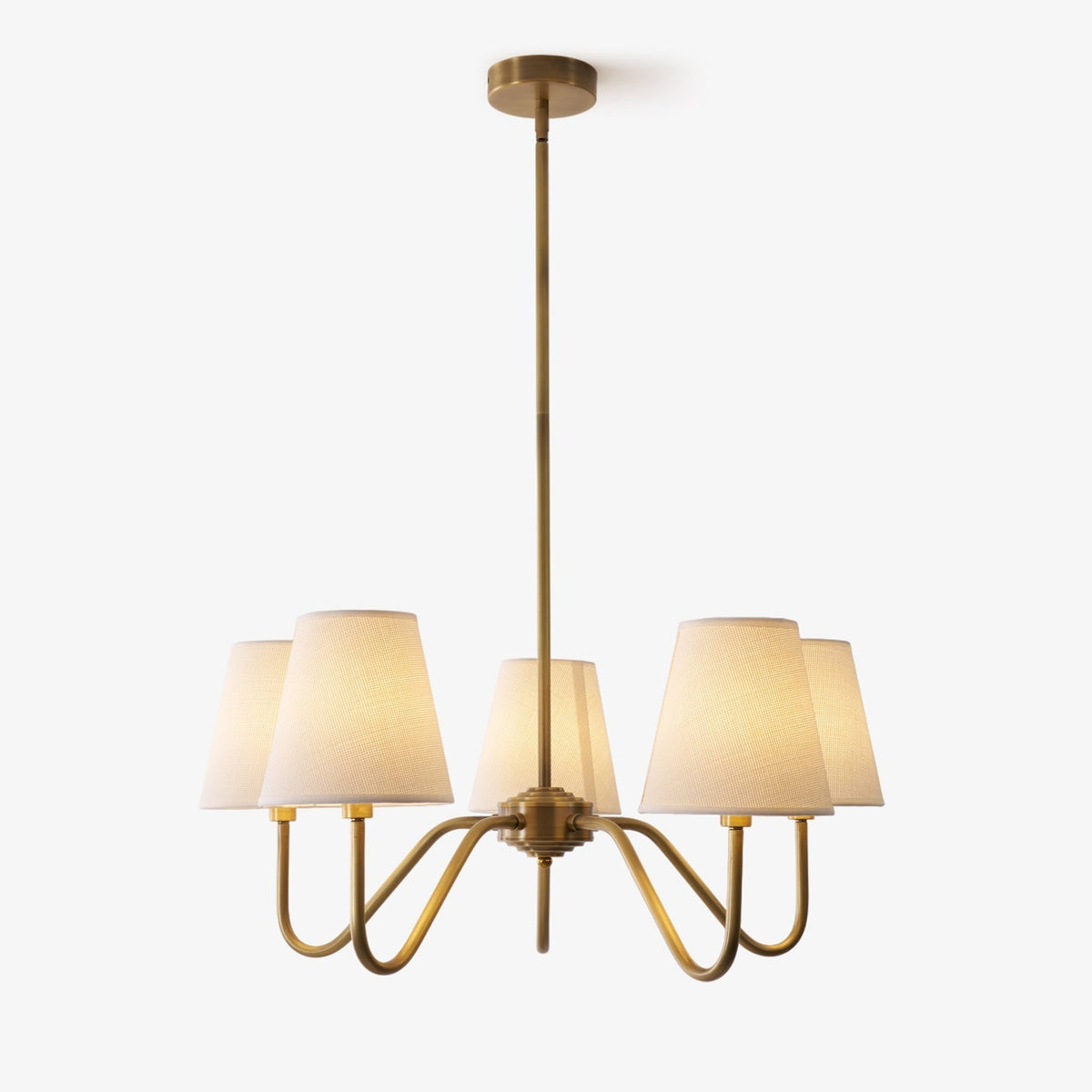 Viraean Vintage Industrial Brass Fabric Chandelier
