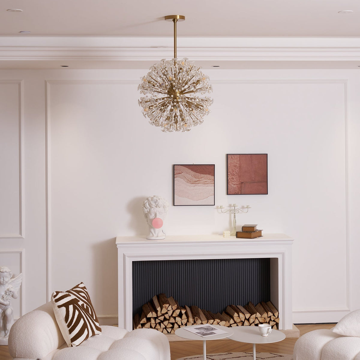Zene Chandelier Dickinson Gold Crystal Starburst