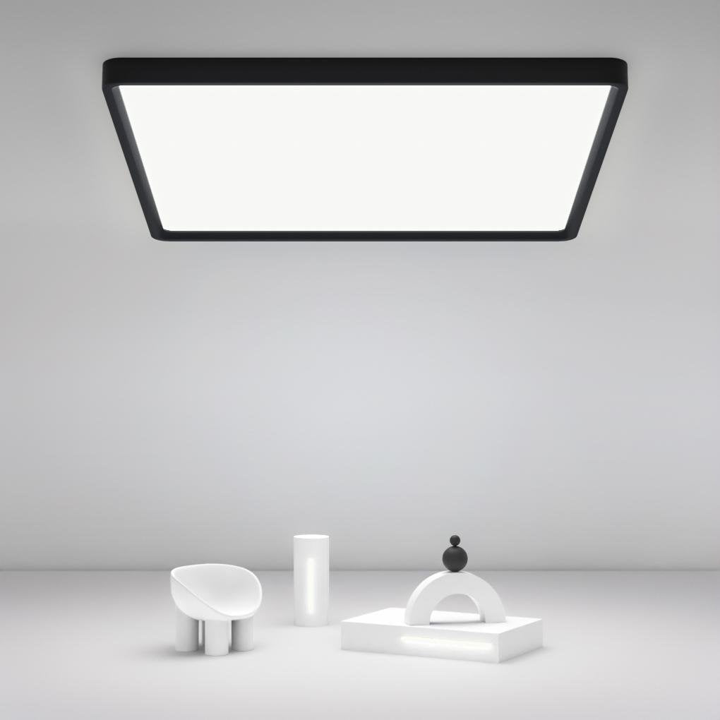 Ara Modern Flat Square Black Metal Flush Mount Ceiling Lights - Lamp Outdoor