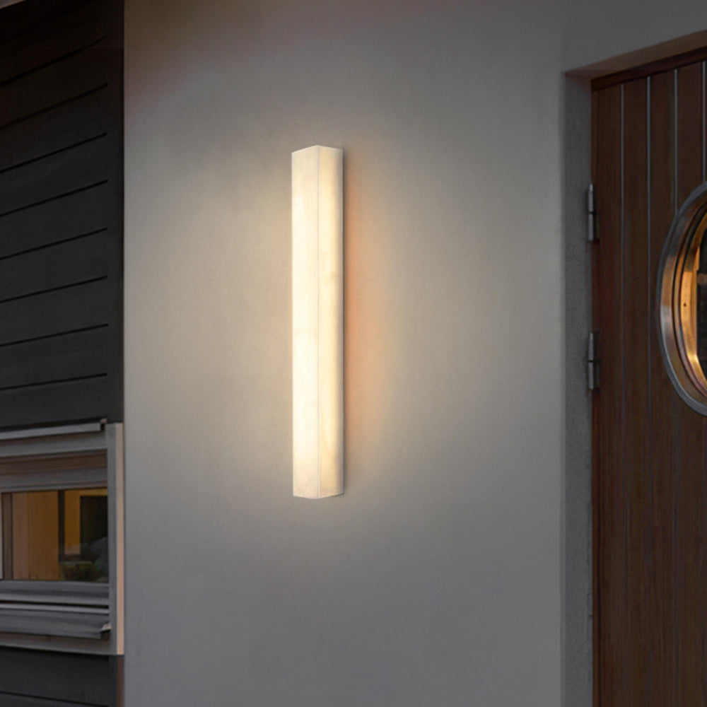 Arisha Modern Rectangular Marble Outdoor Wall Lamp - Lamp Outdoor