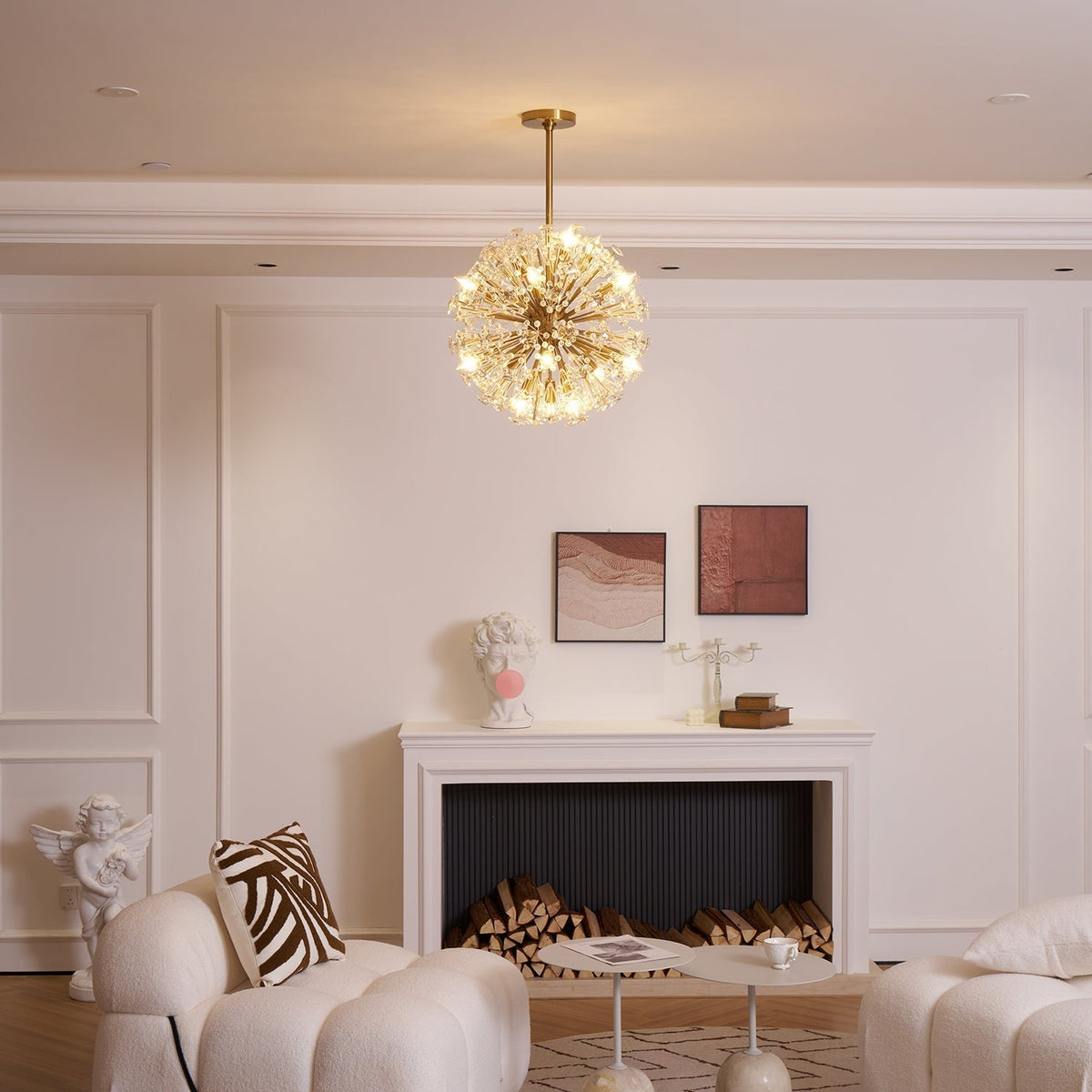 Zene Chandelier Dickinson Gold Crystal Starburst