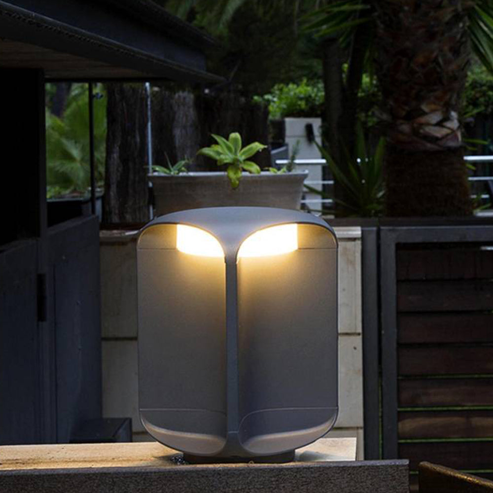 Ray Minimalist Cylinder Outdoor Floor Lamp Metal Glass - Lamp Outdoor