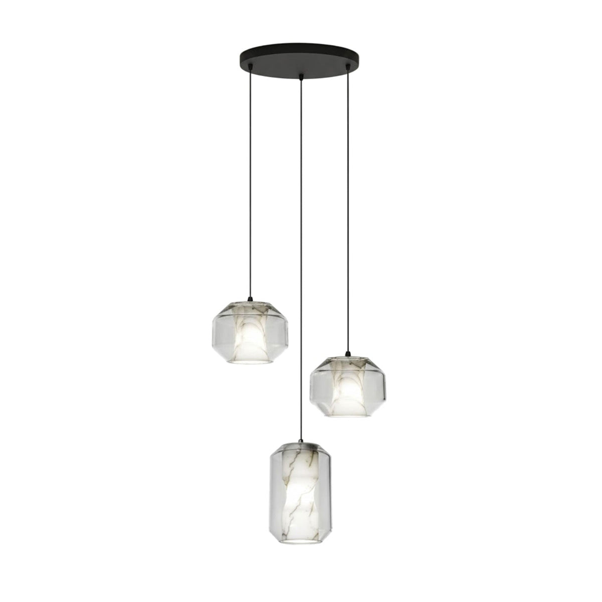 Yikia Alabaster Glass Cylinder Pendant Light