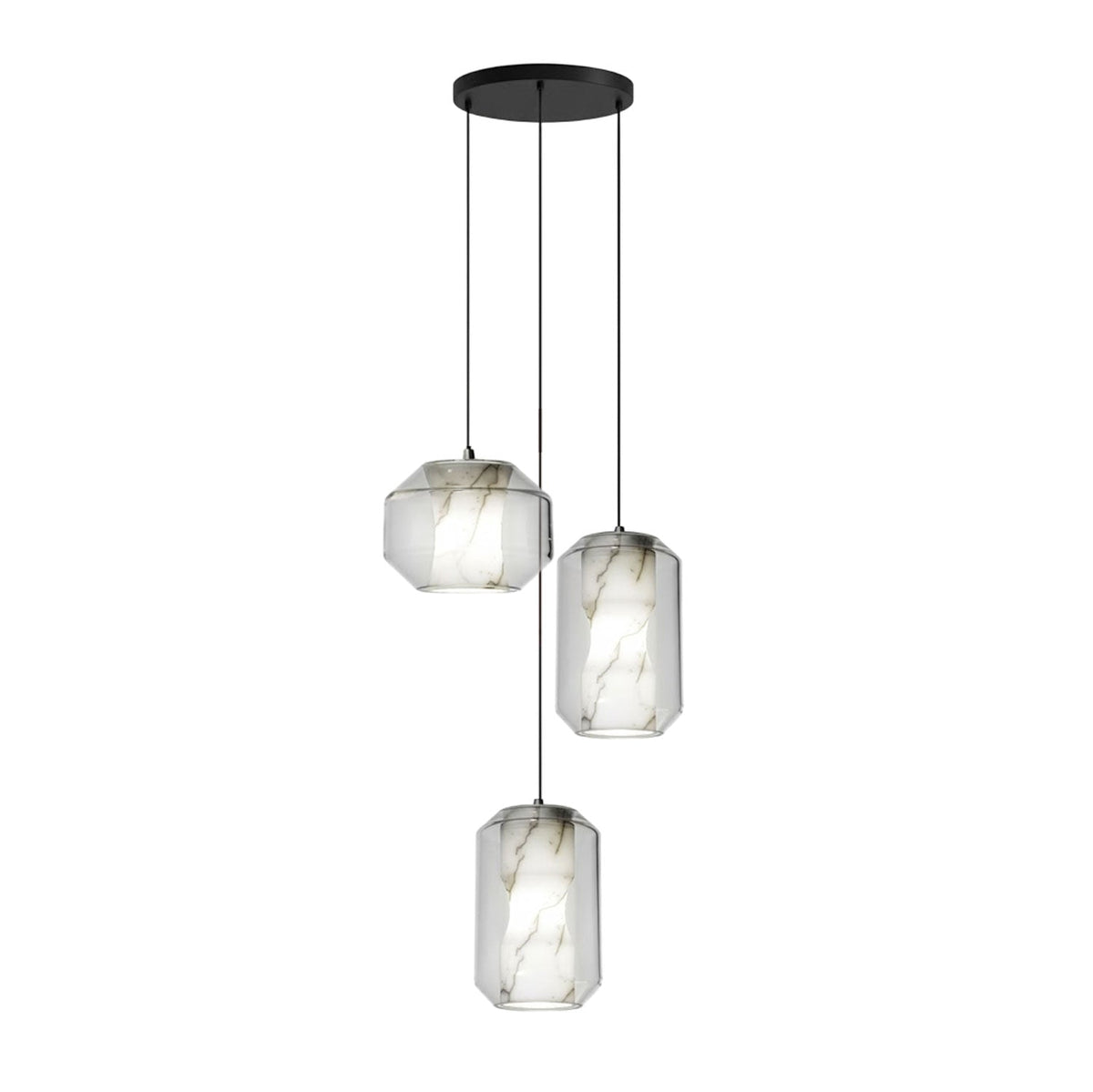 Yikia Alabaster Glass Cylinder Pendant Light