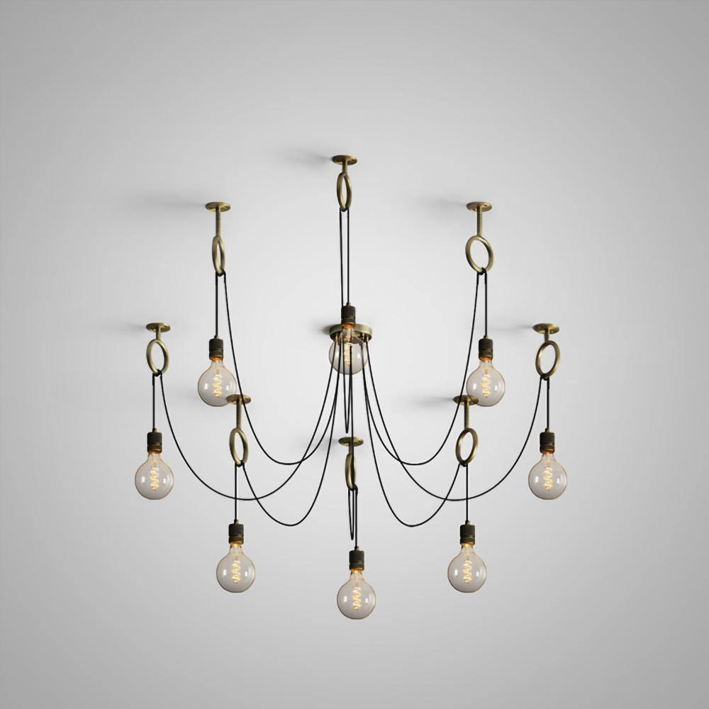 Miririne Chandelier Industrial Spider Bulb Hanging