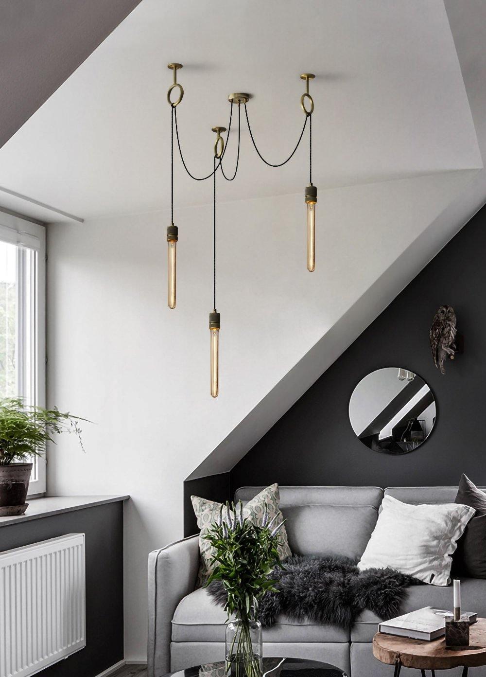 Miririne Chandelier Industrial Spider Bulb Hanging