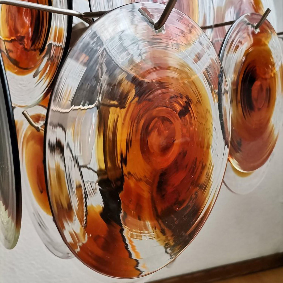 Velarissa Chandelier Murano Glass Disc Mid Century