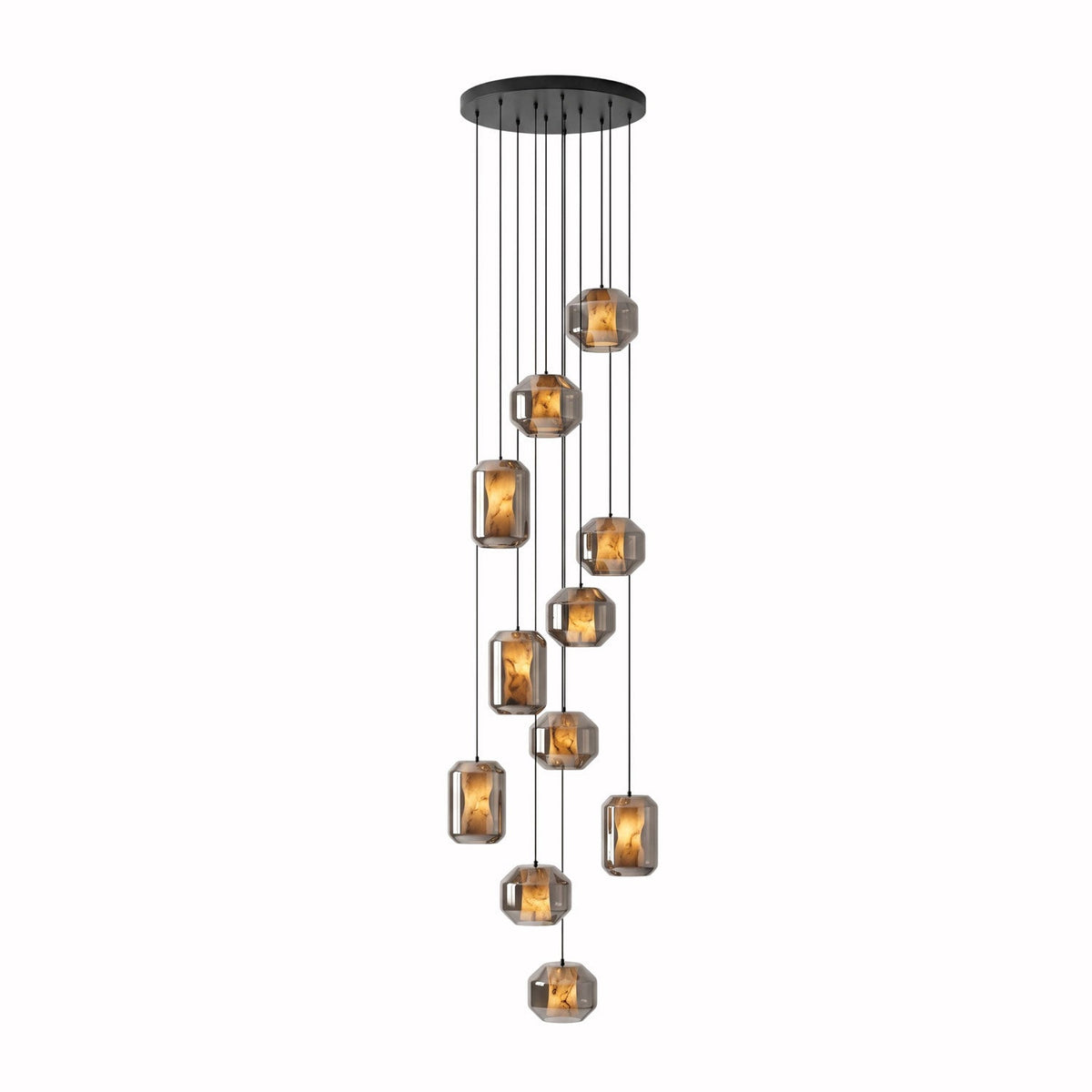 Yikia Alabaster Glass Cylinder Pendant Light