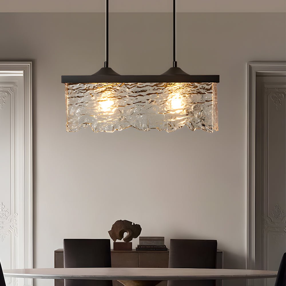 1/2-Light Glass 3 Step Dimming Chandelier Dining Room Light Fixtures - Lamp Outdoor