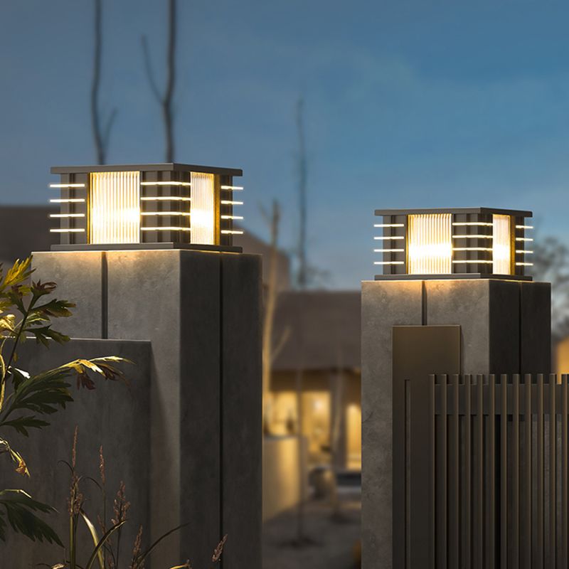 Ray Modern Square Metal Acrylic Glass Outdoor Solar Floor Lamps - Lamp Outdoor