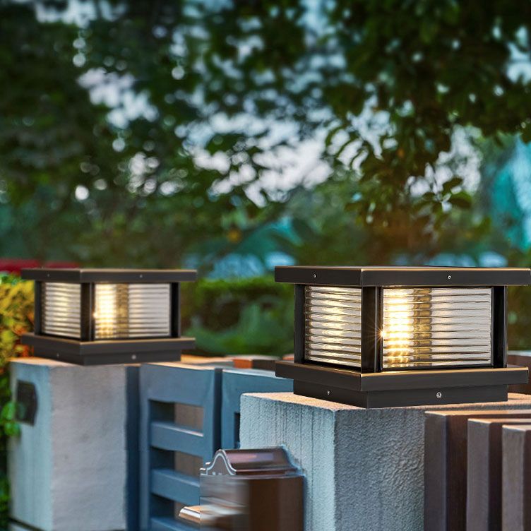 Ray Modern Rectangular Metal Outdoor Solar Lamp Brass Bronze - Lamp Outdoor