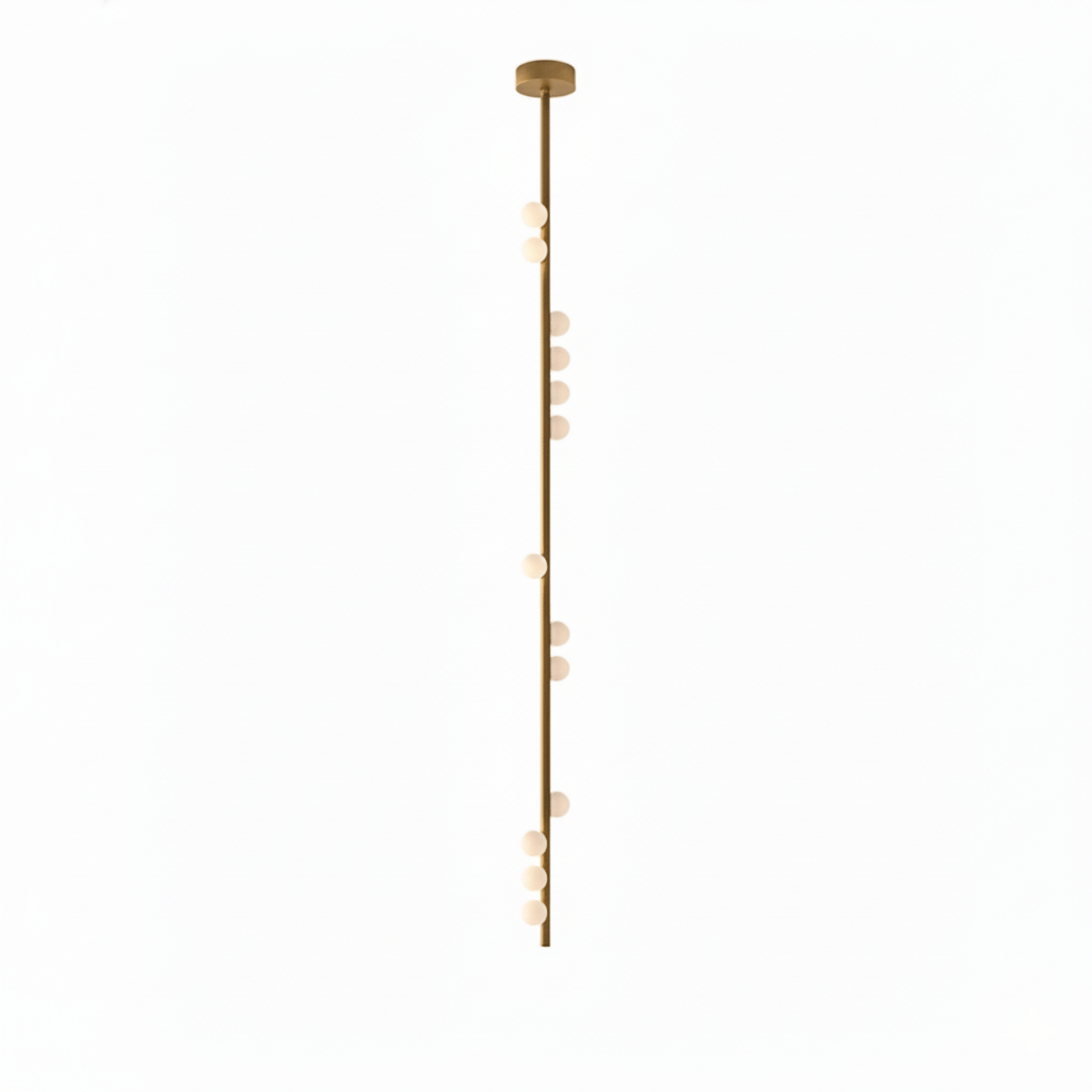 Yieli Brass Glass Drop Chandelier