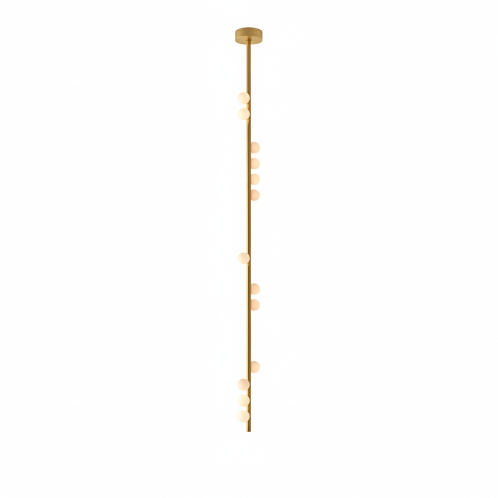 Yieli Brass Glass Drop Chandelier