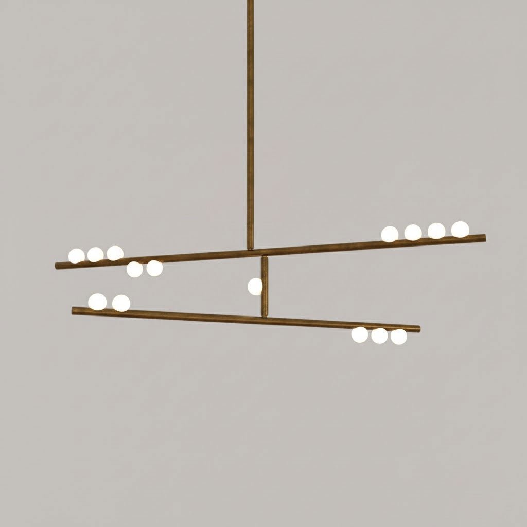 Yieli Brass Glass Drop Chandelier
