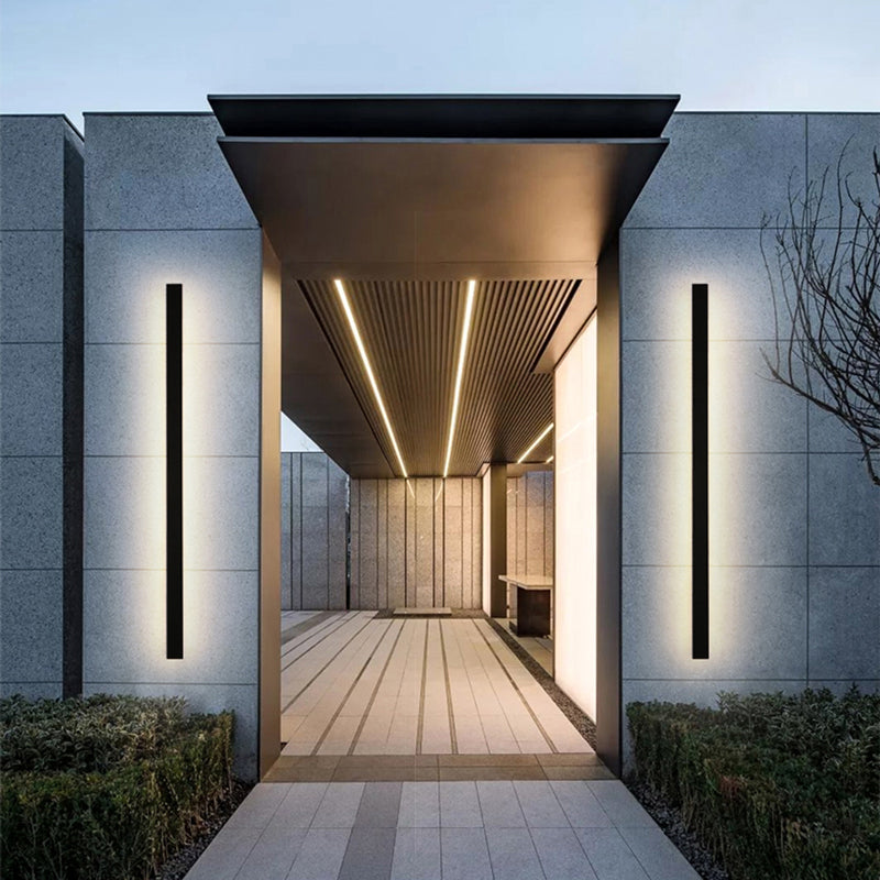 Arisha Ripple Minimalist Linear LED Outdoor Wall Lamp Metal Garden Corridor Balcony - Lamp Outdoor