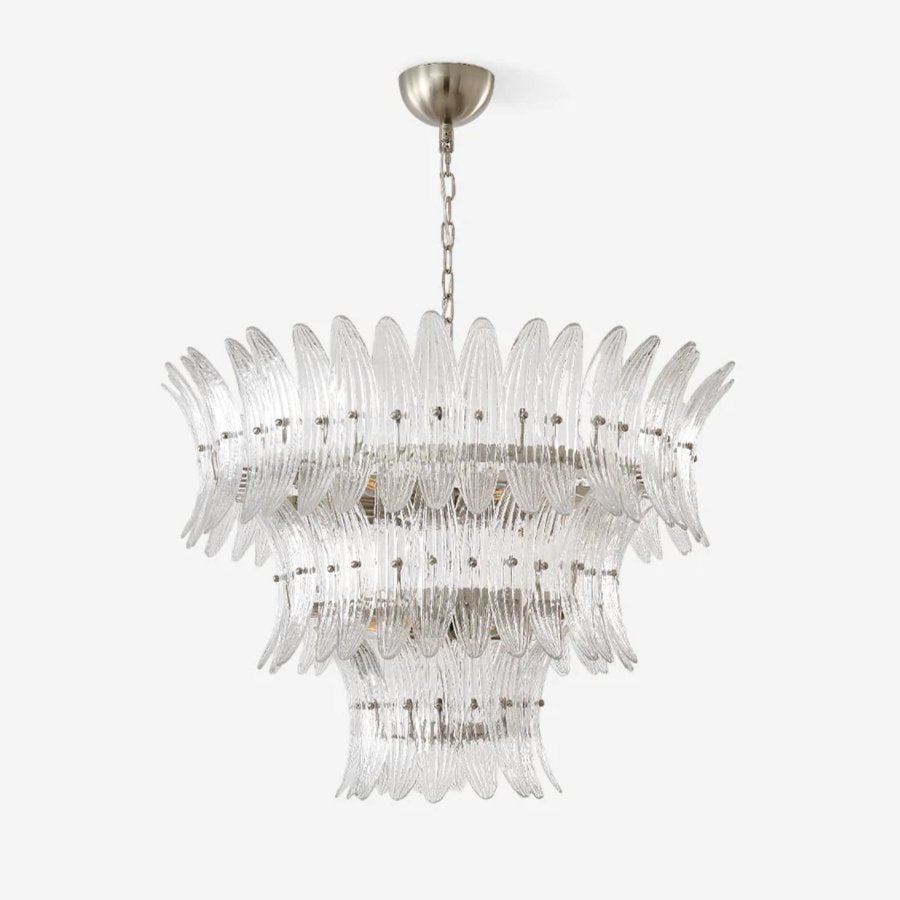 Eirerian Chandelier Murano Glass Palmette Leaf Tiered
