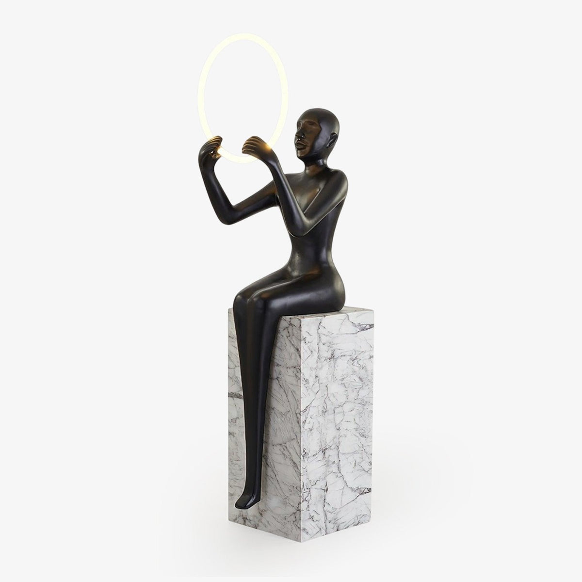 Orelaielle Sculptural Black Floor Lamp