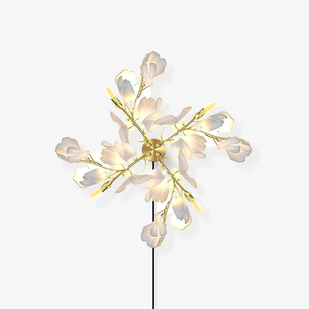 Solivaya Wall Lamp Gingko Flowers Brass