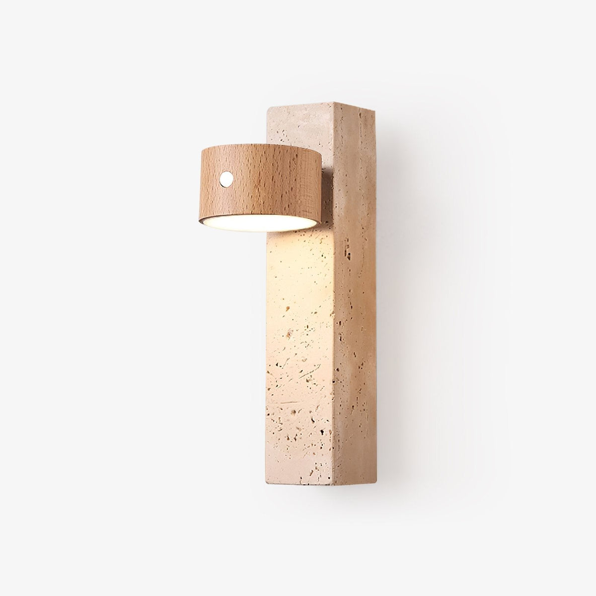 Dalvor Rectangular-Block Travertine Wall Light