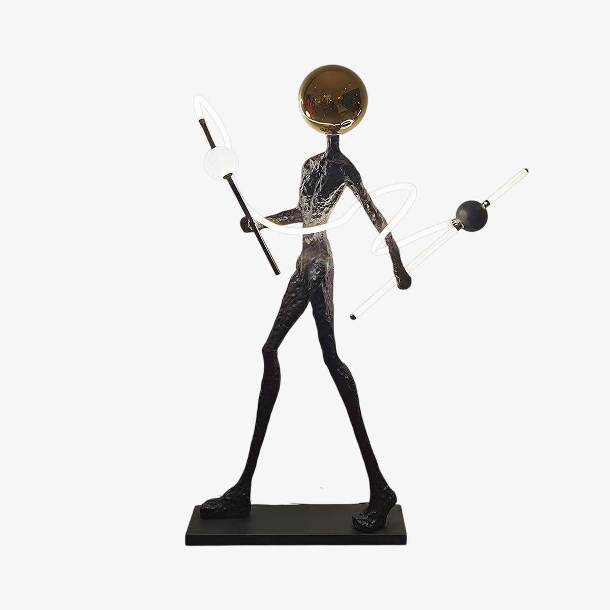Nycaran Sculptural Black Floor Lamp