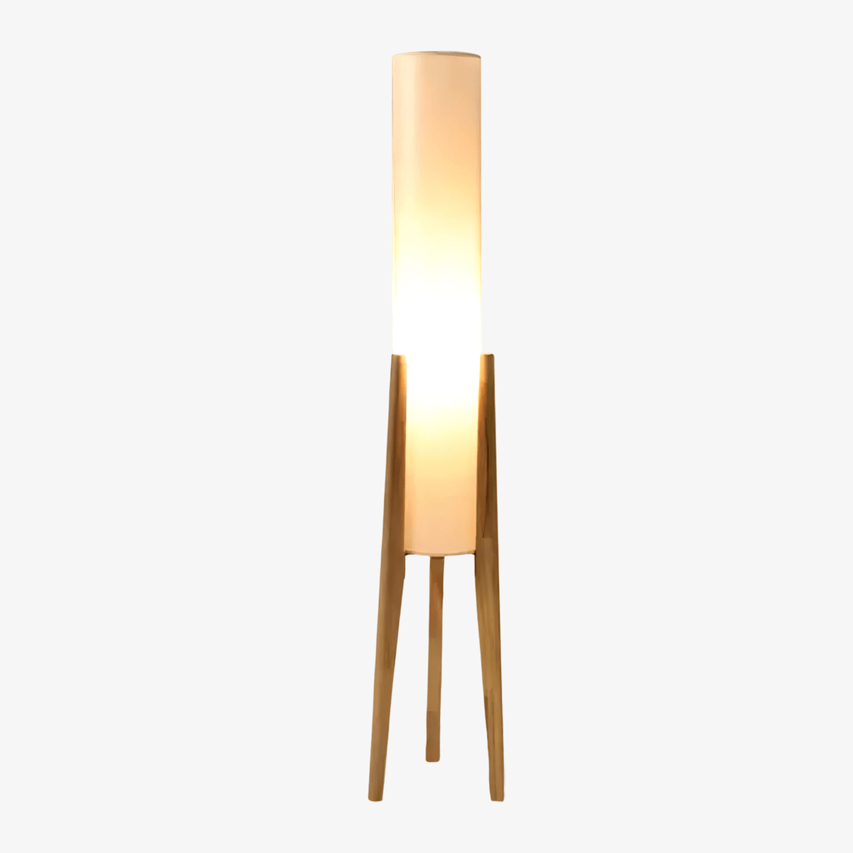Triluxe Wood & Fabric Modern Floor Lamp