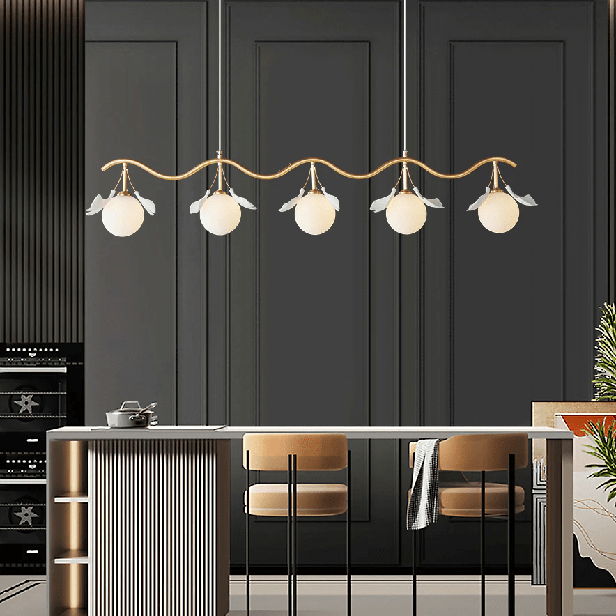 Hunell Floral Brass Chandelier