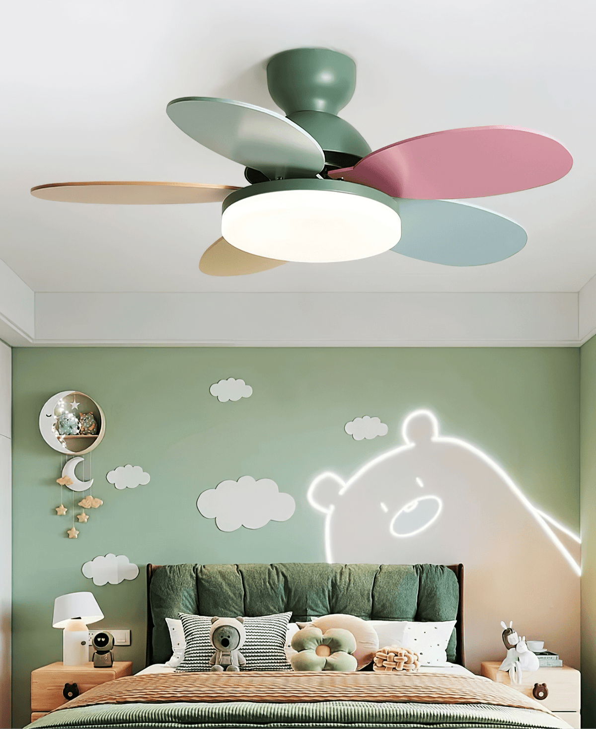 Hoda Wood Ceiling Fan Light
