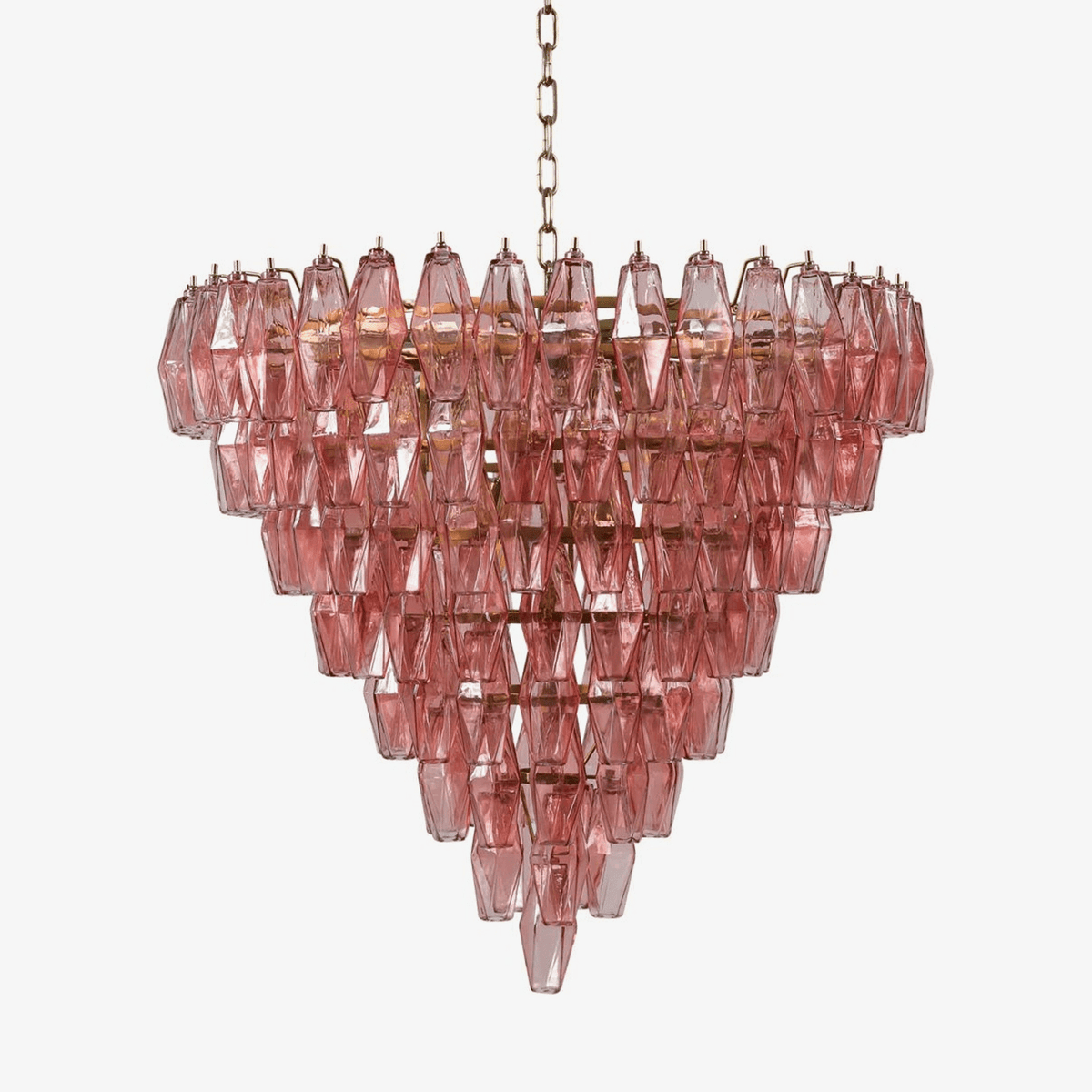 Eirenora Chandelier Pink Faceted Glass Layered Vintage