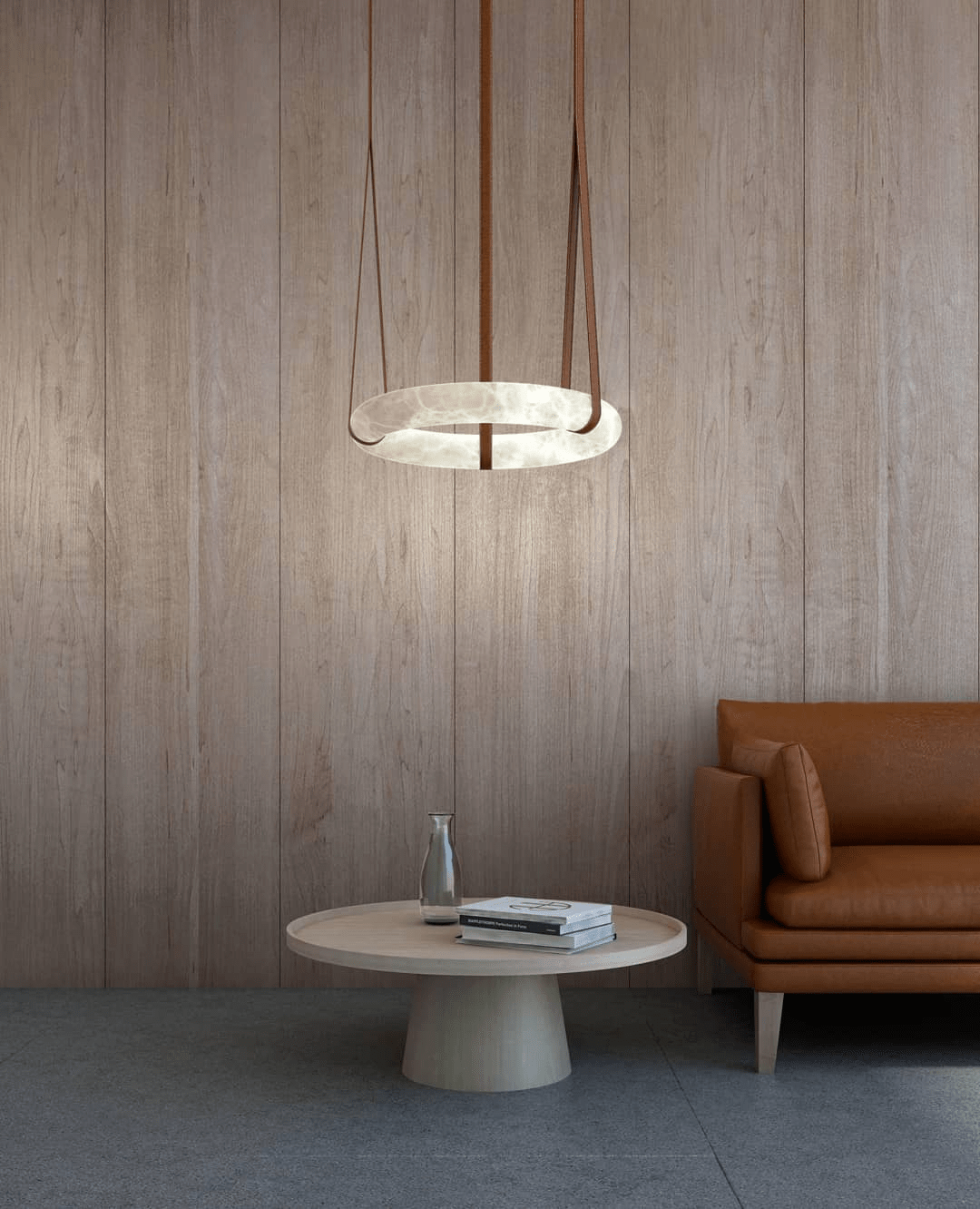 Tarys Alabaster Chandeliers  Ring Leather Strap Version B