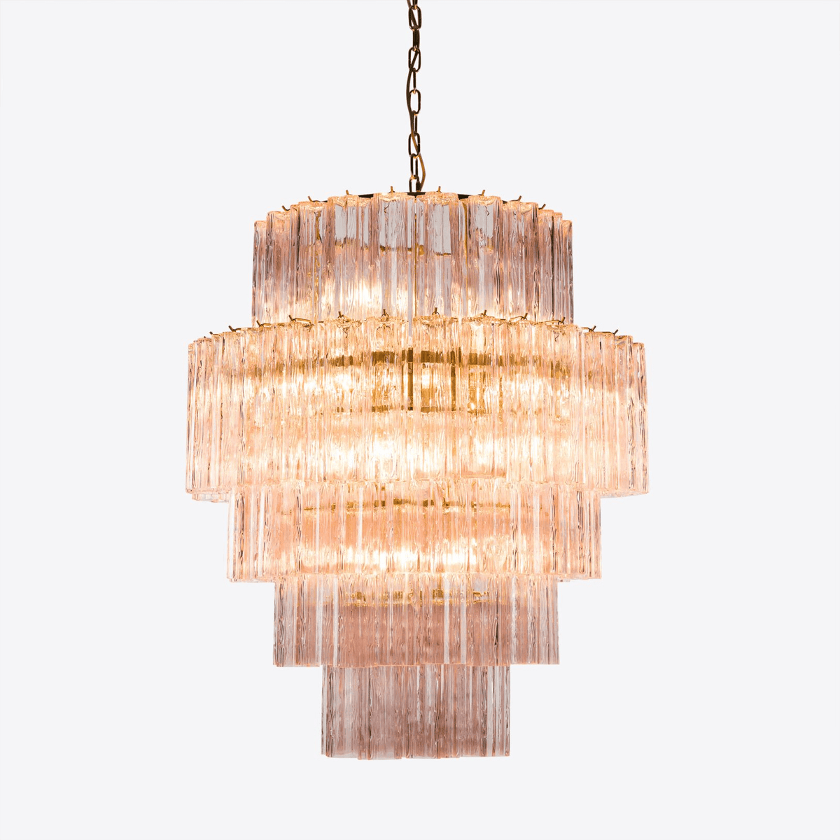 Eiraora Chandelier Pink Prism Glass Layered Elegant