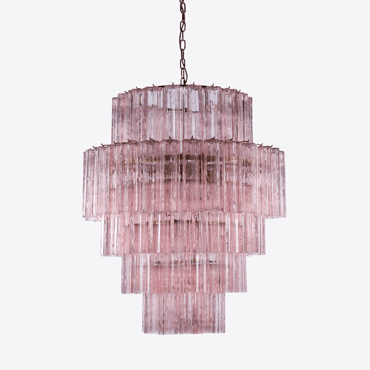 Eiraora Chandelier Pink Prism Glass Layered Elegant