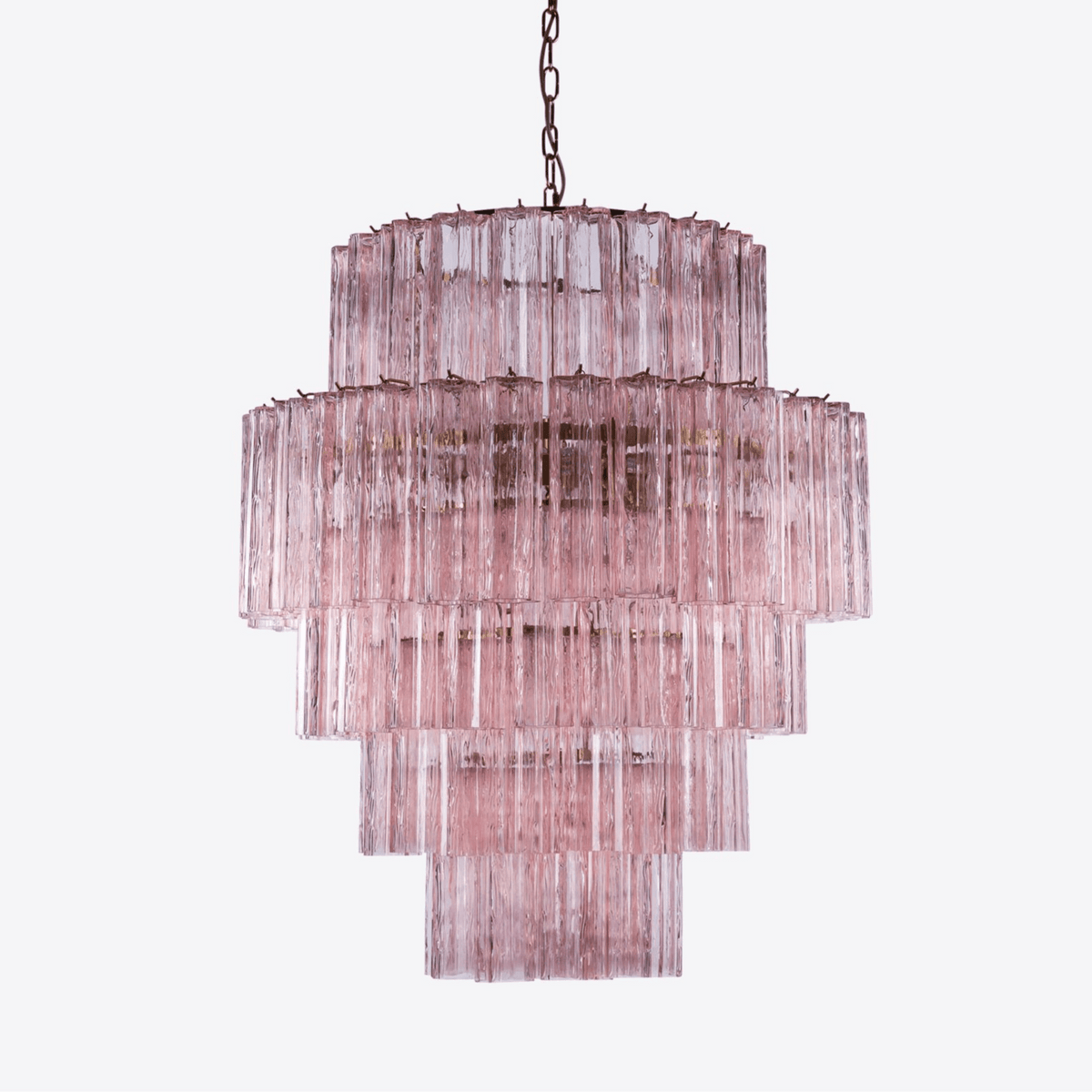 Eiraora Chandelier Pink Prism Glass Layered Elegant