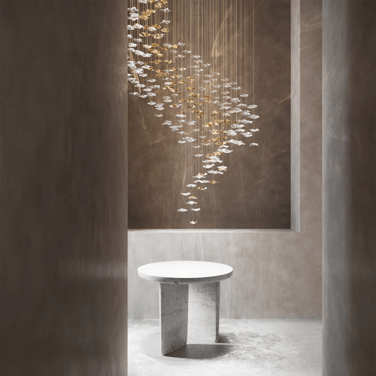 Lisk Luxury Brass Linear Chandelier