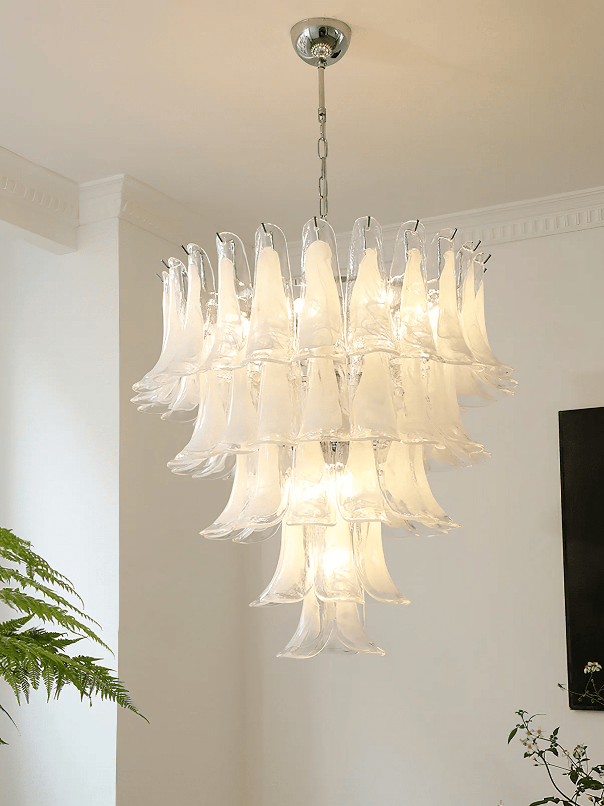 Celiian Chandelier Murano Glass Petals Vintage