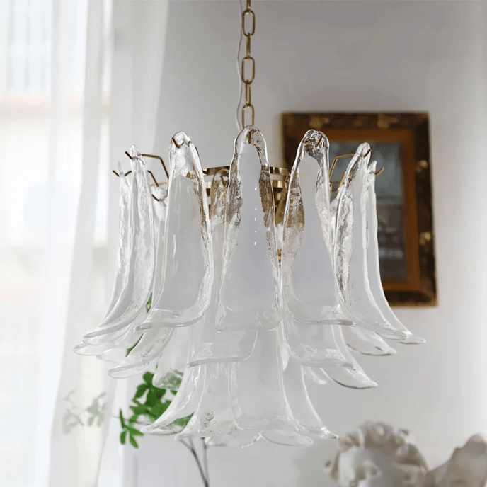 Celiian Chandelier Murano Glass Petals Vintage