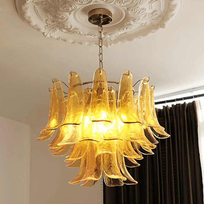 Celiian Chandelier Murano Glass Petals Vintage