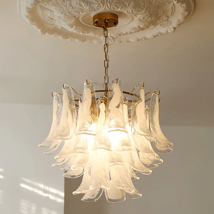 Celiian Chandelier Murano Glass Petals Vintage