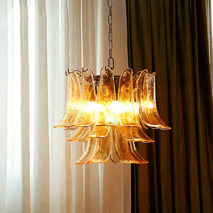 Celiian Chandelier Murano Glass Petals Vintage