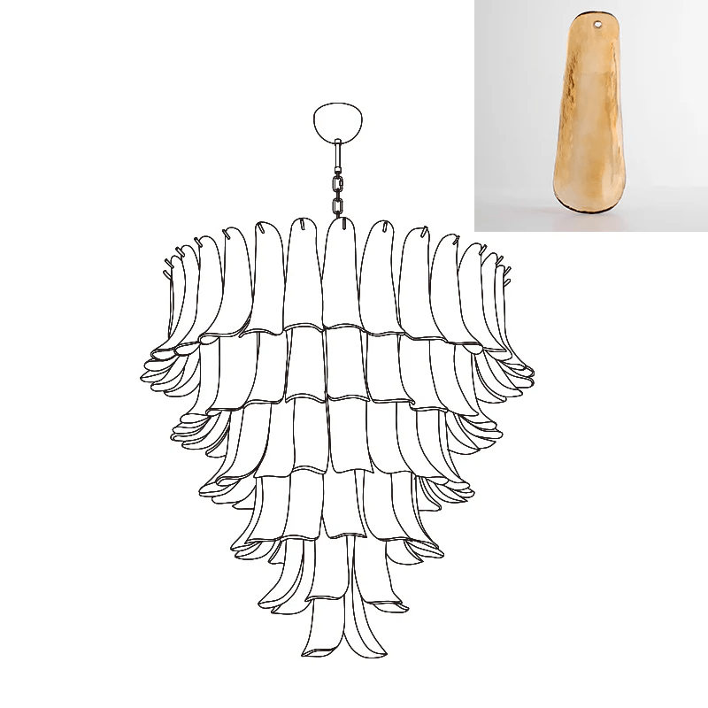 Celiian Chandelier Murano Glass Petals Vintage