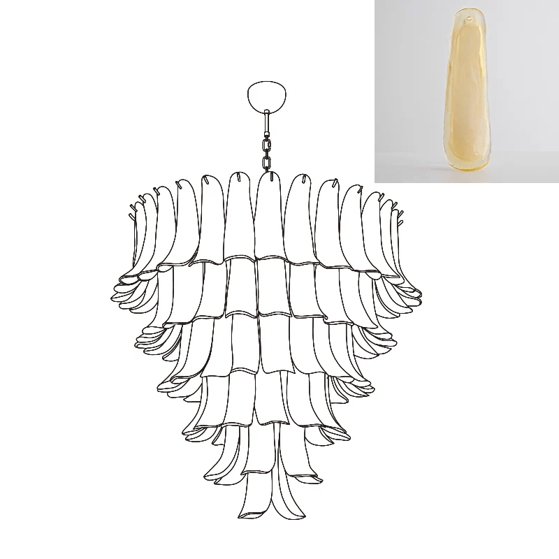 Celiian Chandelier Murano Glass Petals Vintage