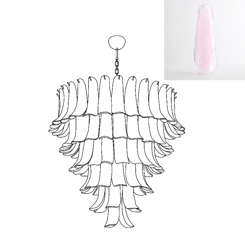 Celiian Chandelier Murano Glass Petals Vintage