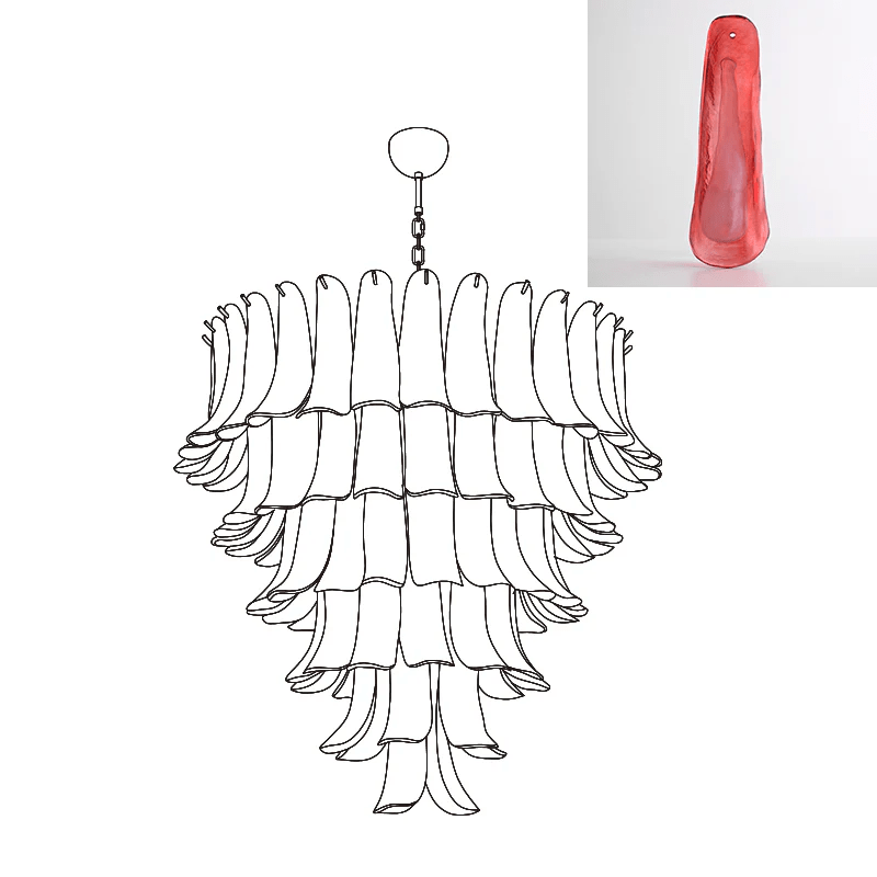 Celiian Chandelier Murano Glass Petals Vintage