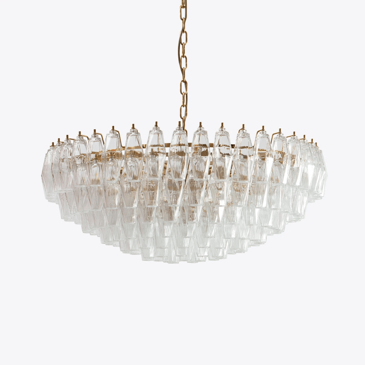 Naely Chandelier Clear Murano Glass Polyhedron Vintage